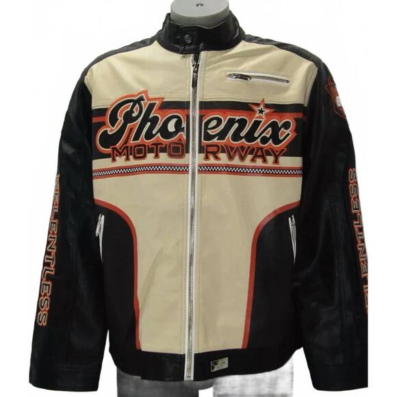 WATSON MENSWEAR Other - NEW WATSON MENSWEAR men’s phoenix moto jacket in cream/black